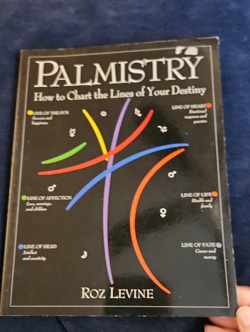 Palmistry by Roz Levine - Black Cover with Colorful Lines